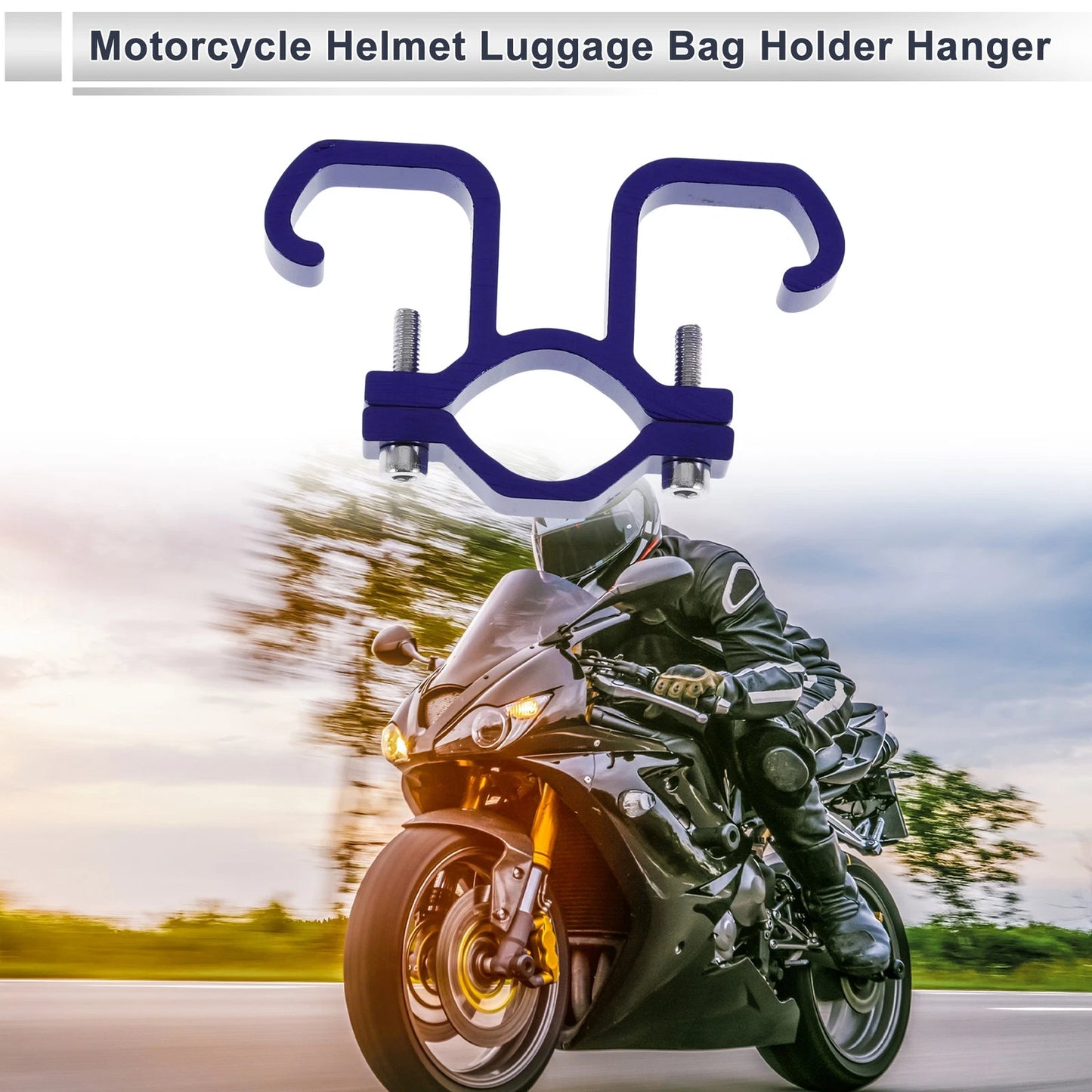 Arc Double Hook Blue Hexagon Wrench Gasket Motorcycle Hanging Hook