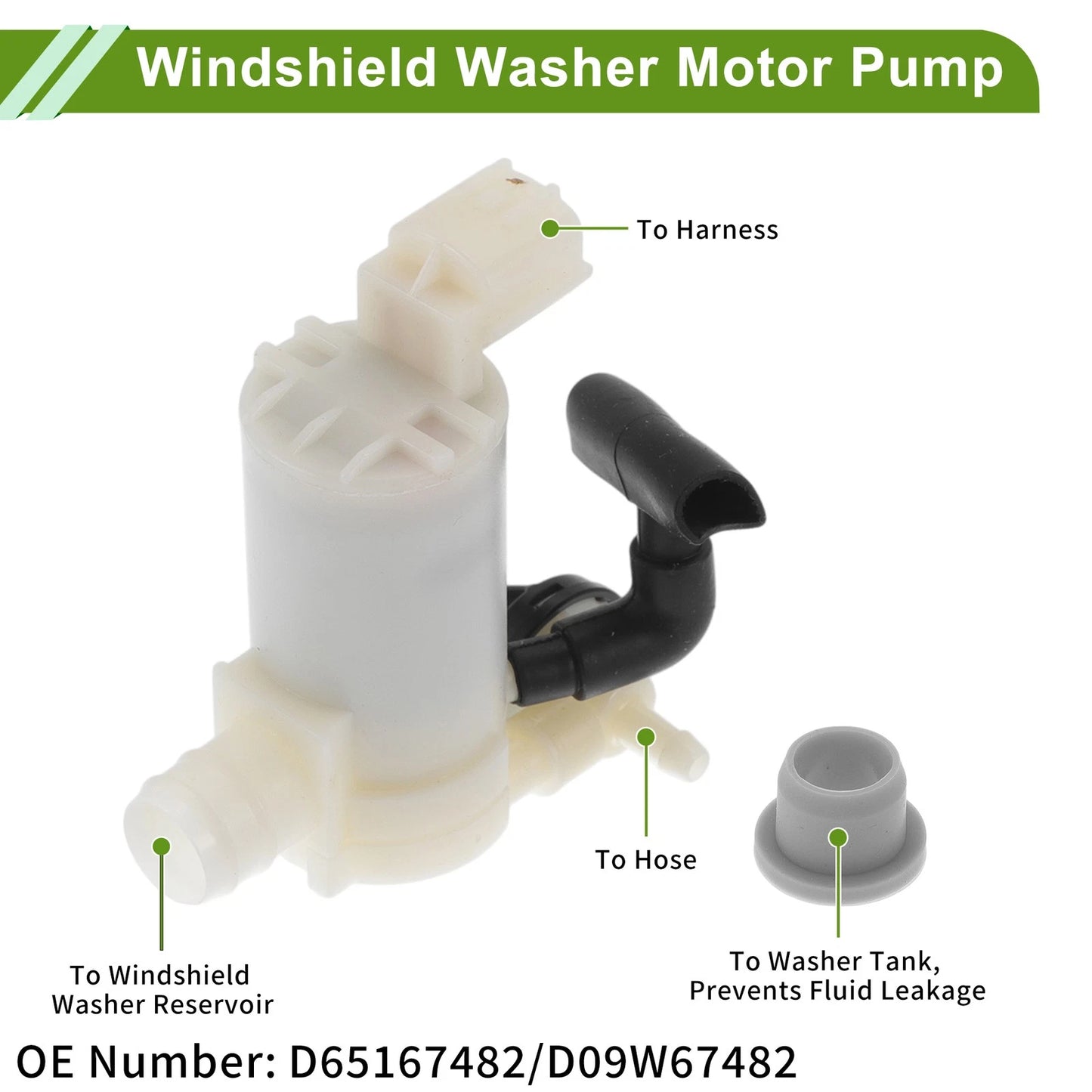Windshield Washer Pump with Grommet for Infiniti EX35 (2008 - 2012)