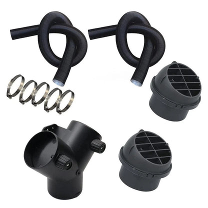 75mm Pipe-Ducting Y Piece + Vent + Hose Clip for Diesel Heater