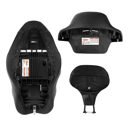 Driver Passenger Seat Backrest Pads for Harley Street Road Glide (2014-2023)