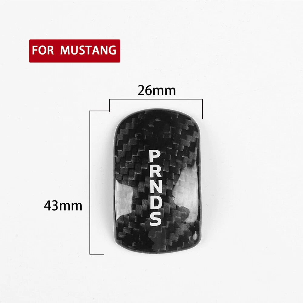 Carbon Fiber Gear Shift Knob Cover for 14-18 Ford Mustang