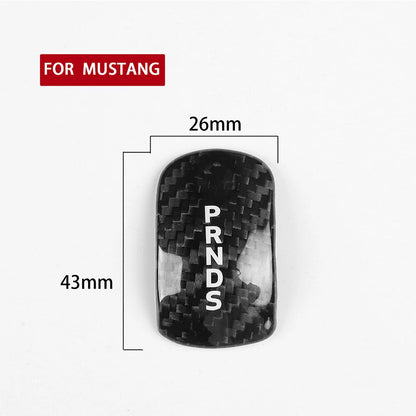 Carbon Fiber Gear Shift Knob Cover for 14-18 Ford Mustang