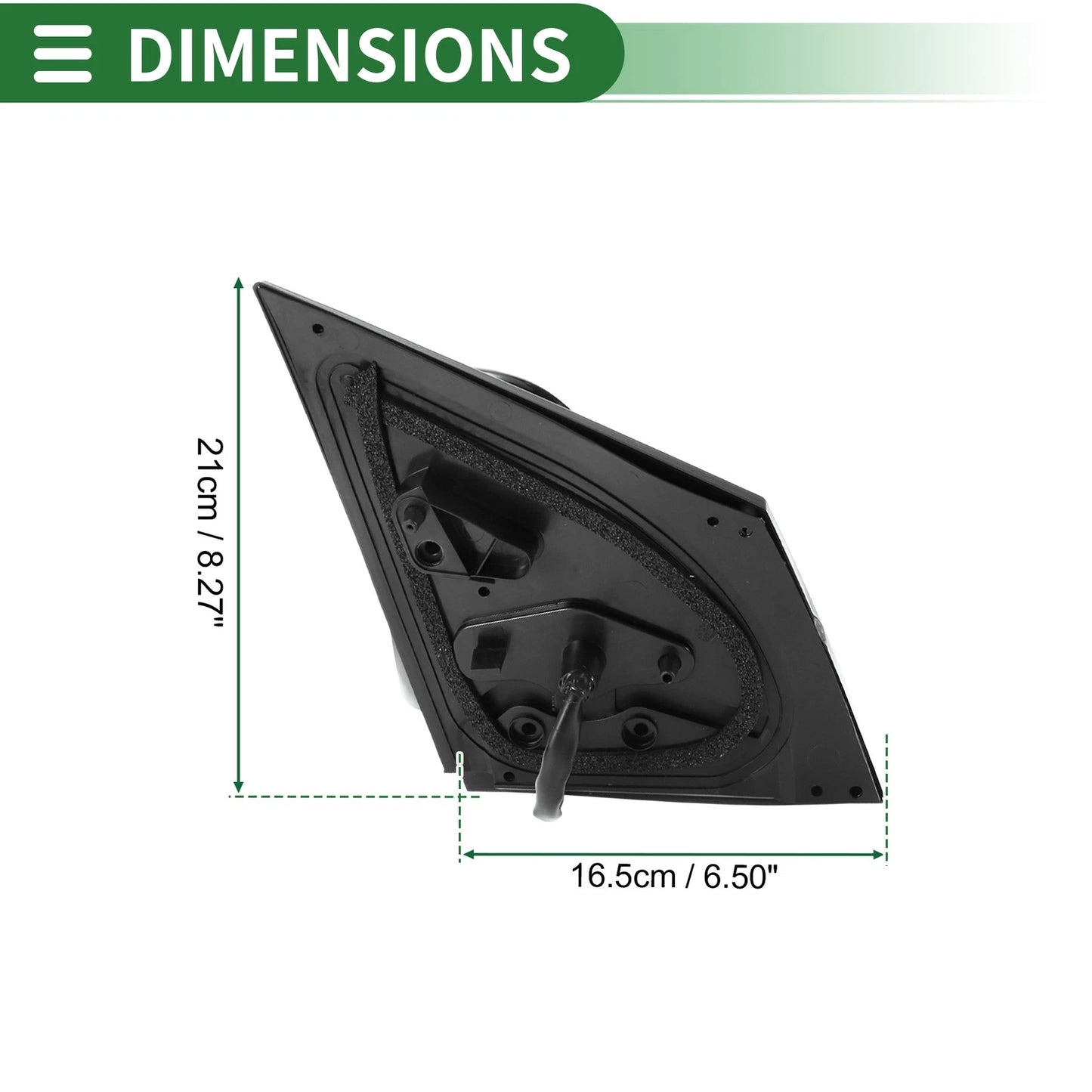 Left Door Mirror for Toyota Corolla Manual Folding Gloss Black (2014-2019)