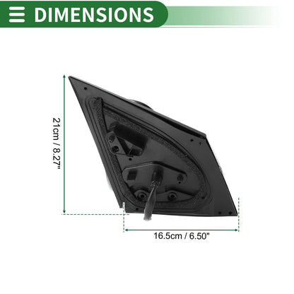 Left Door Mirror for Toyota Corolla Manual Folding Gloss Black (2014-2019)
