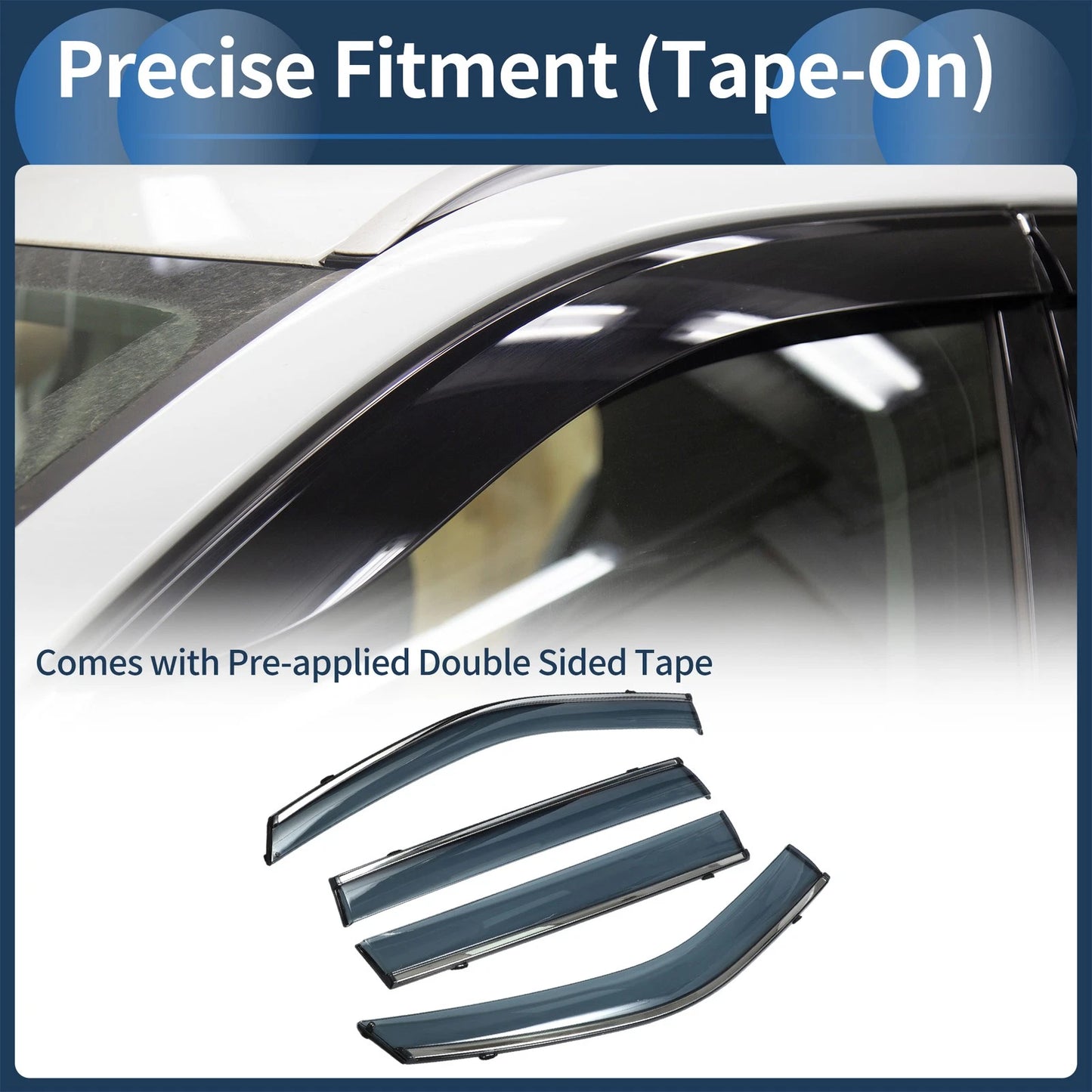 Window Deflectors for Jeep Compass Side Window Vent Visors Black 2 x 2017-2024