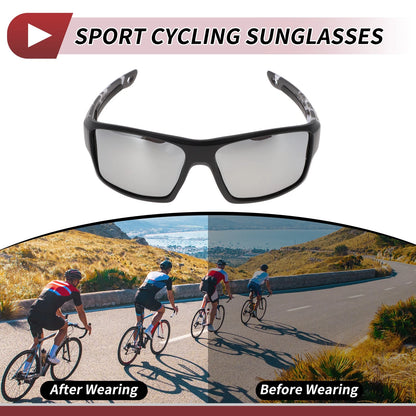 Motorcycle Riding Goggles Silver Tone Lens Black Frame Tri-acetel Cellulose