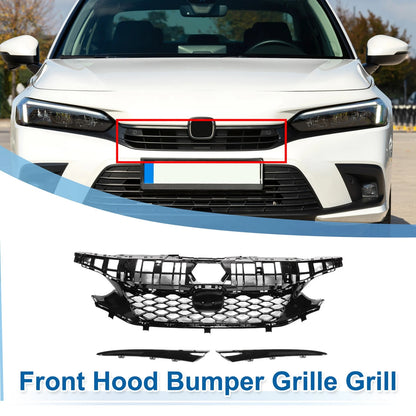 Front Upper Hood Bumper Grille for Honda Civic (2022-2024) Type-R Style