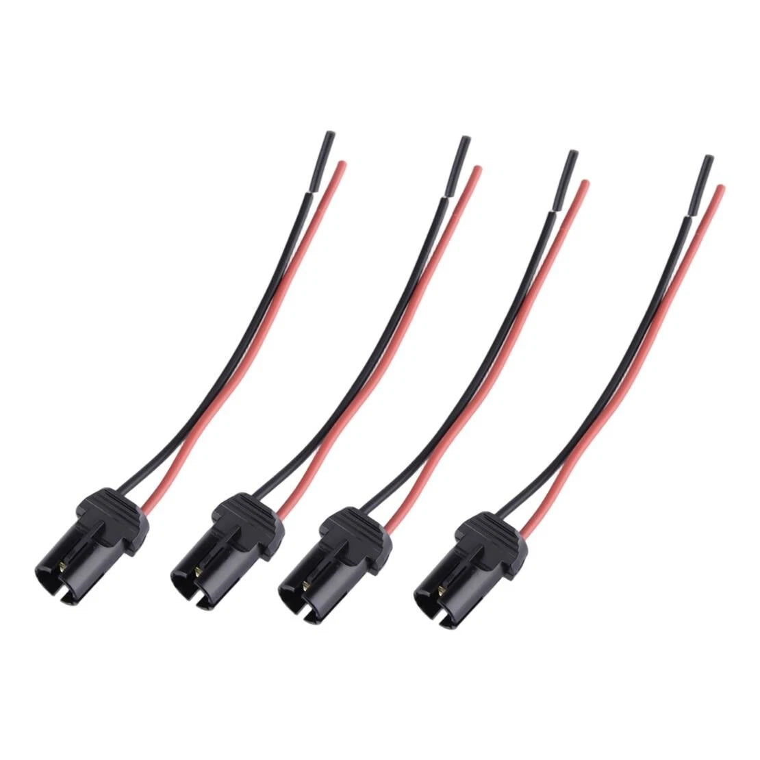 4 x 12V Light Bulb Socket Harness Pigtail Plug Connector Adapter for Car