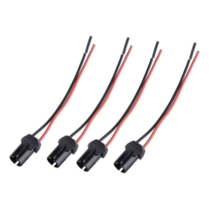 4 x 12V Light Bulb Socket Harness Pigtail Plug Connector Adapter for Car