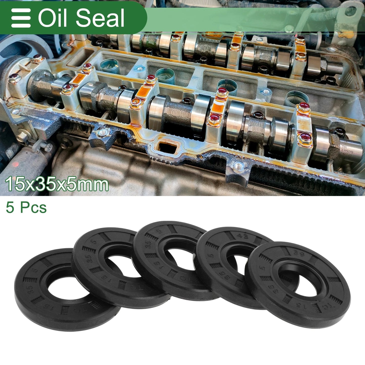 Oil Seal / 15x35x5mm / NBR Black for Make Model