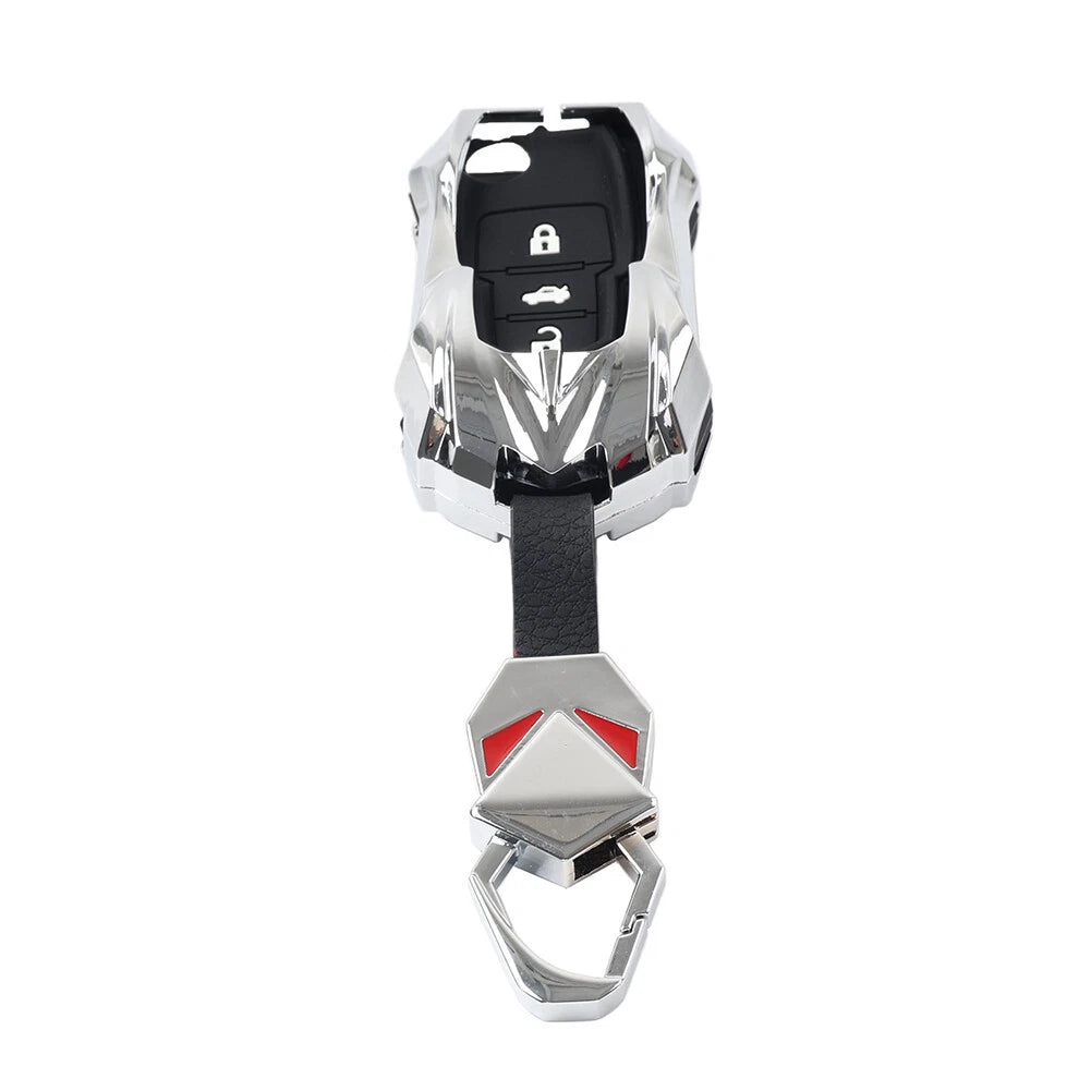Silver 3-Button Key Remote Cover Case for VW Gran Lavida (2013-2017)