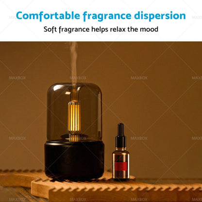 USB Essential Oil Aroma Diffuser Humidifier for Desktop Candle Light