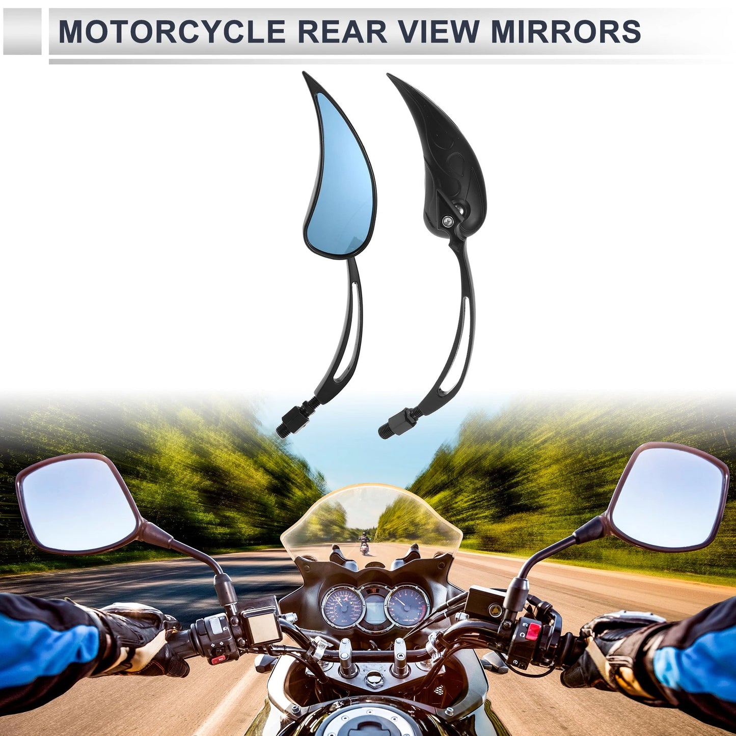 Rear View Mirror / 1 Set / Handlebar Mirror for M8/M10 Motorcycle