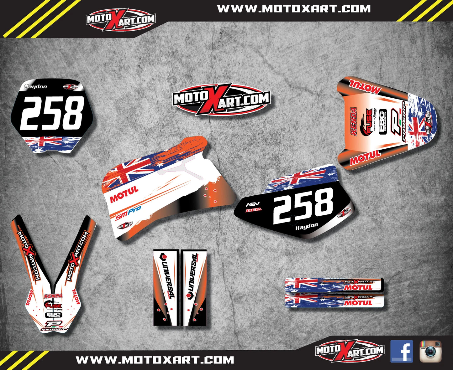 Custom Graphic Kit - AUSSIE PRIDE for KTM 50 SX (1997-2001)