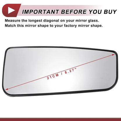 Right Passenger Side Tow Mirror Glass for Ford