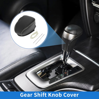 Gear Shift Knob Cover for Infiniti QX50 (2019 - 2024) Black Beige Faux Leather