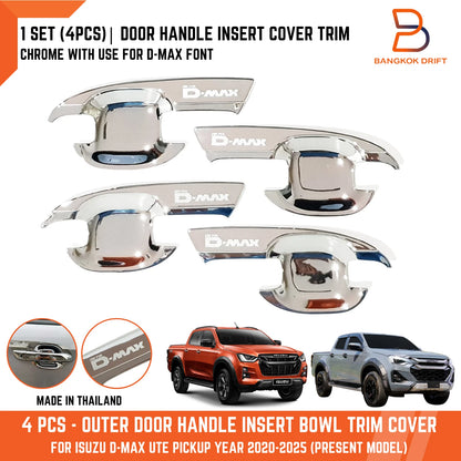 Chrome Door Handle Insert Bowl Cover Trim for Isuzu D-MAX (2020-2025)