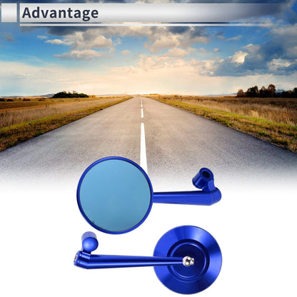 M8/M10 Motorcycle Rear View Mirrors Handlebar Blue Aluminum for Bikes