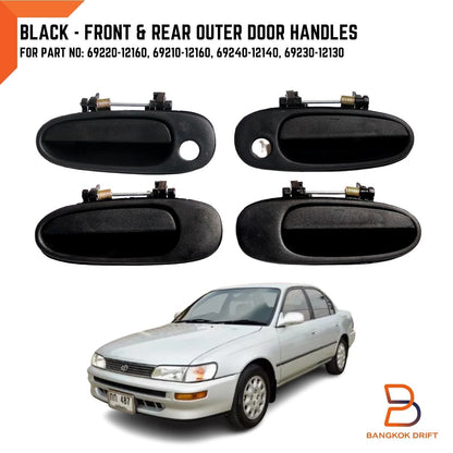 Black Outer Door Handles for Toyota Corolla AE100 AE101 AE102 (1992-1998)