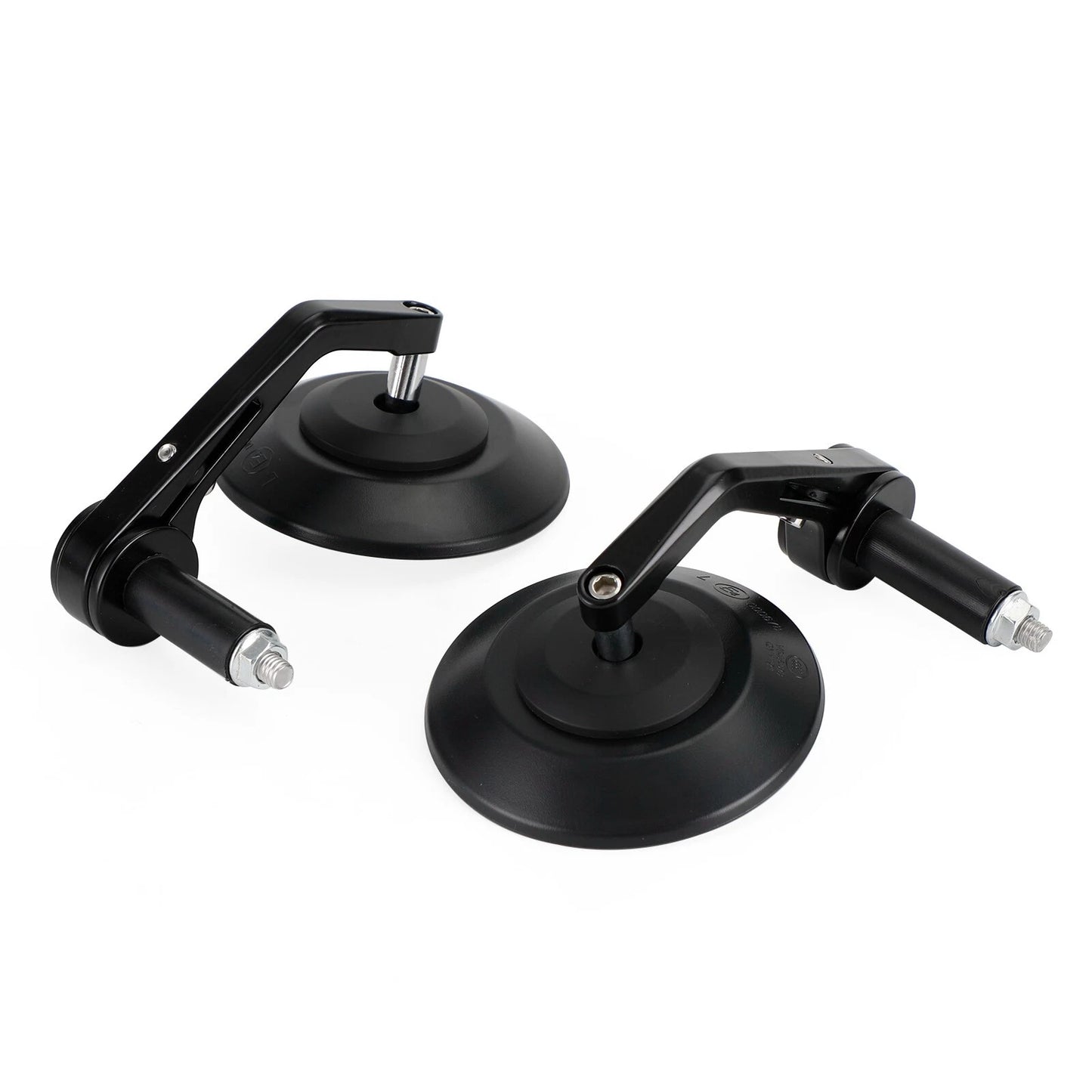 4" Round Black Handlebar End Mirrors for Universal Motorcycle