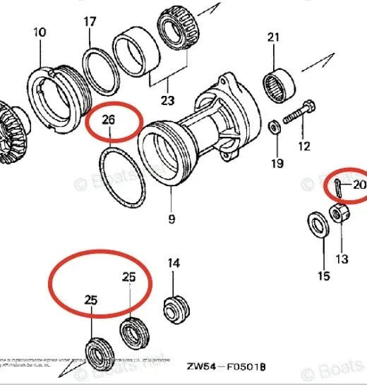 Lower Unit Oil Seal for Honda BF115A/BF130A (2001-2006)