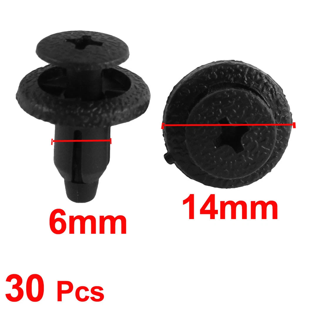 30 Pcs 6mm Trim Panel Plastic Rivets Clips for Toyota