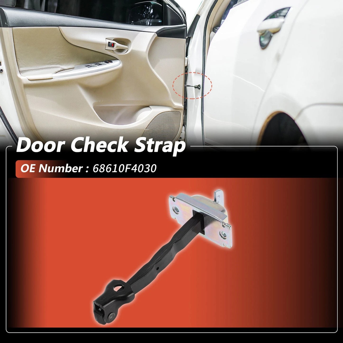 2 x Door Check Strap for Toyota CH-R (2016–2024)