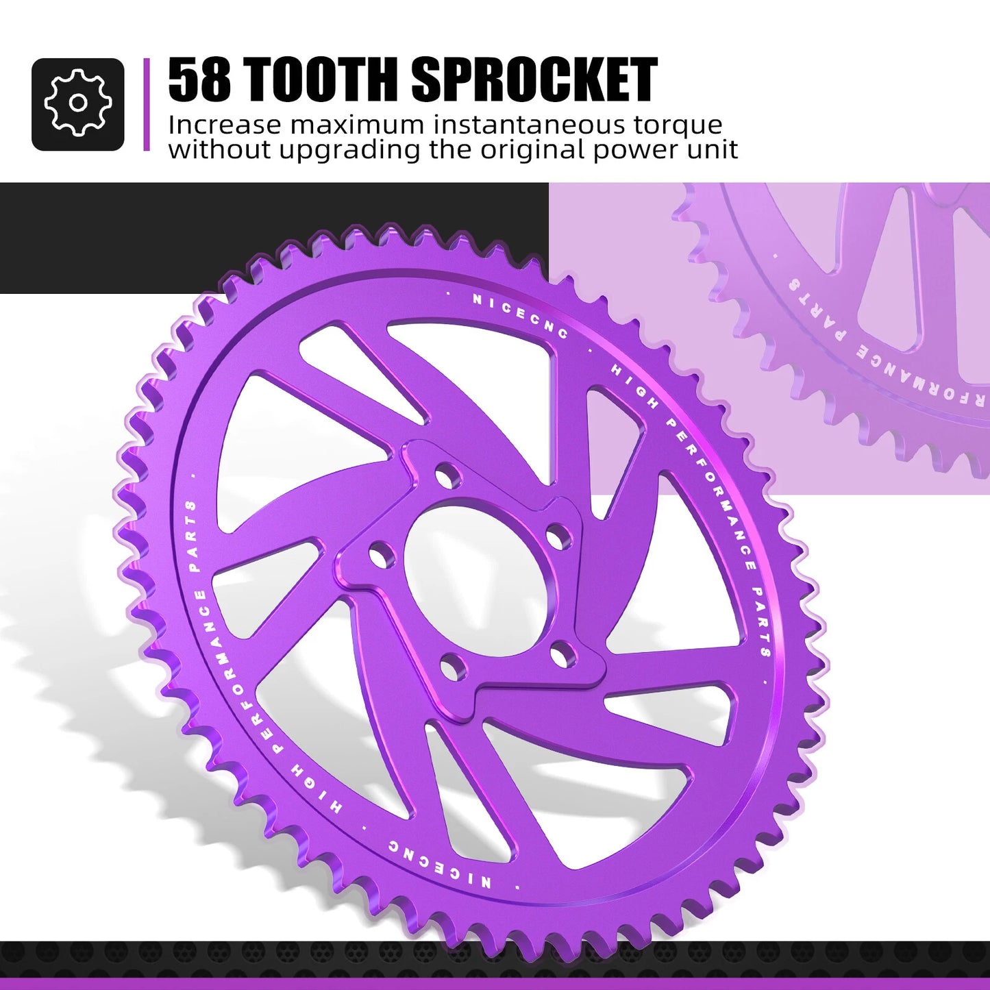 Chain Guard & 58T Rear Sprocket for Surron Light Bee X (2020-2023)