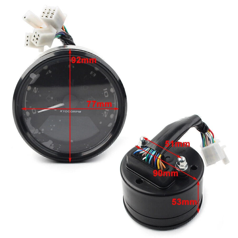 LCD Digital Motorcycle Odometer Speedometer Tachometer Gauge for Universal Models