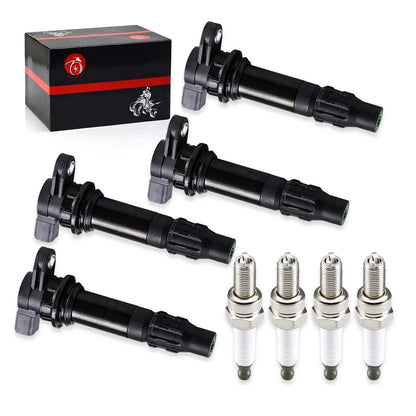 4 x Coil & Spark Plug for Yamaha WaveRunner VX Cruiser Deluxe (2006–2015)
