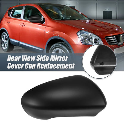 Matte Black Right Side Mirror Cover for Nissan Qashqai J10 (2007-2014)