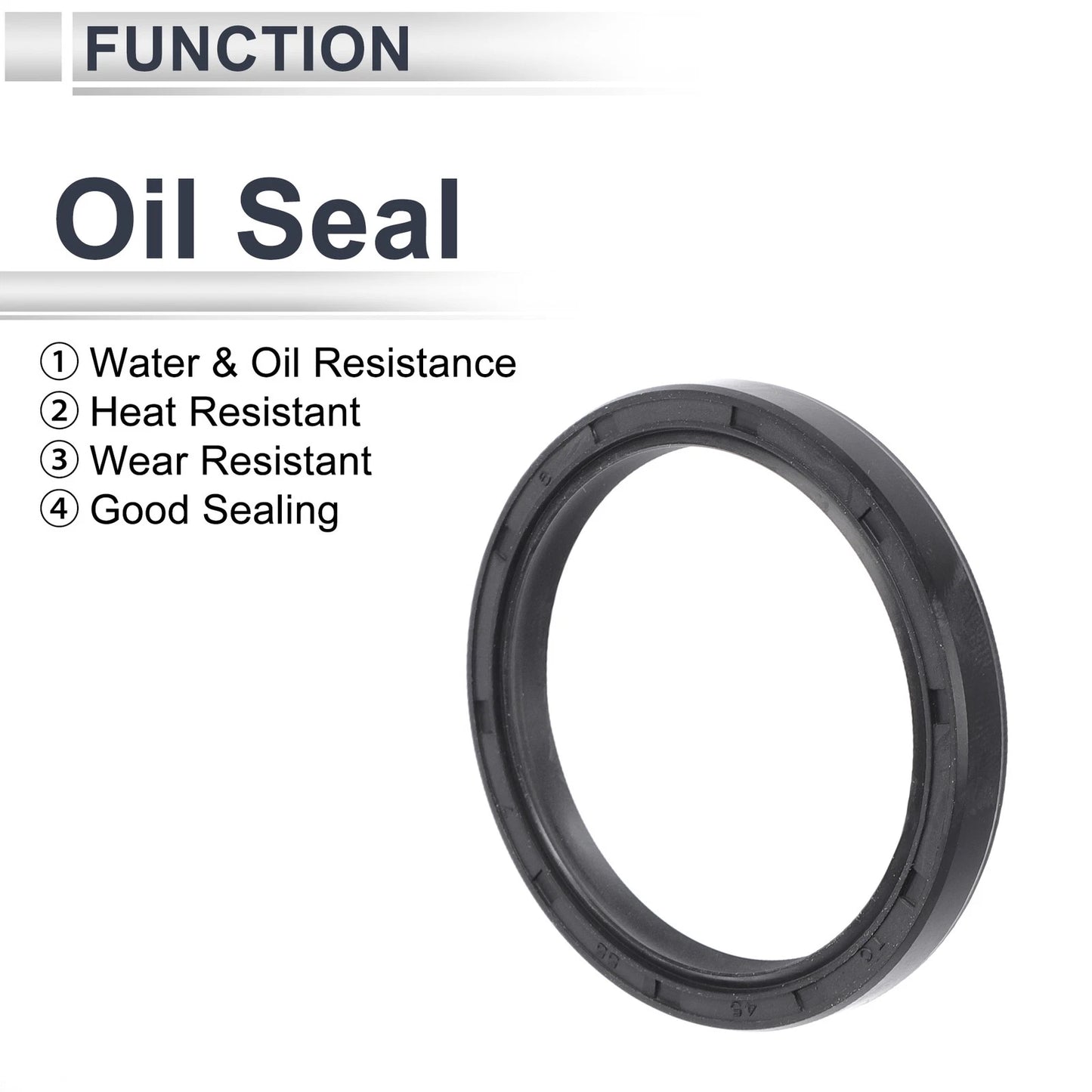 Oil Seal Seal Ring Rotary Shaft Seal NBR Rubber 45x55x7mm Black 5 Pcs