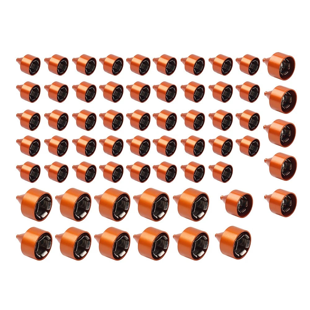 61X Engine Topper Bolt Caps Cover Orange for Harley Twin Cam FLH (1999-2006)