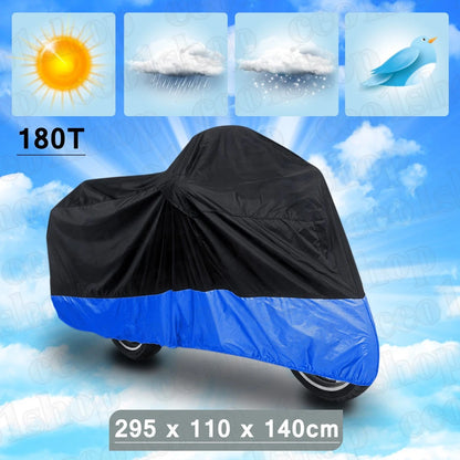 XXXL Black+Blue Motorcycle Cover for Harley Road Glide Ultra FLTRU FLTR Touring