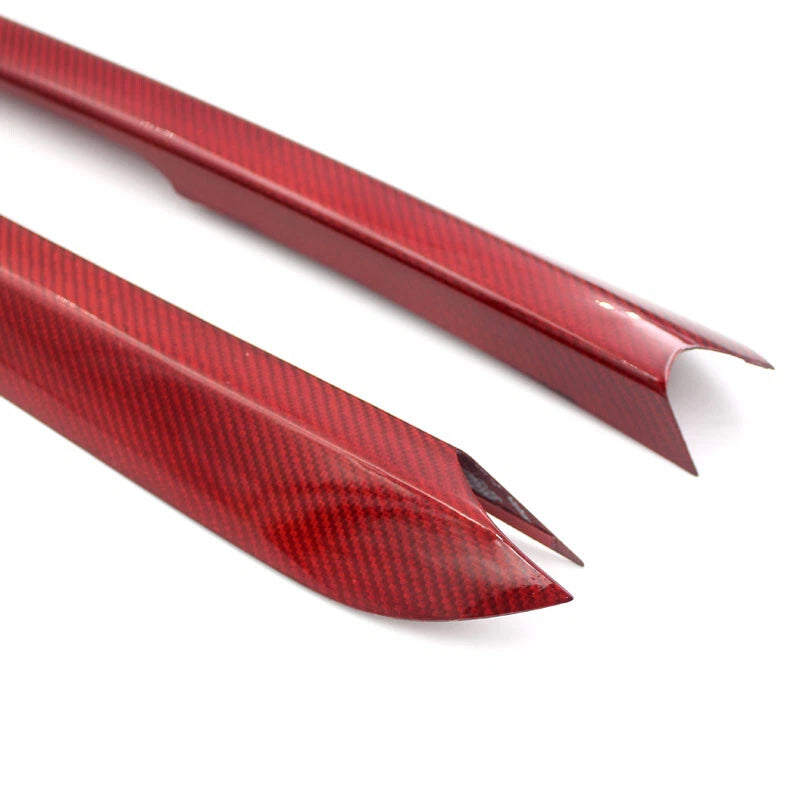 Red Carbon Fiber Side Center Console Cover Strip Trim For BMW X5 F15 2015-2019
