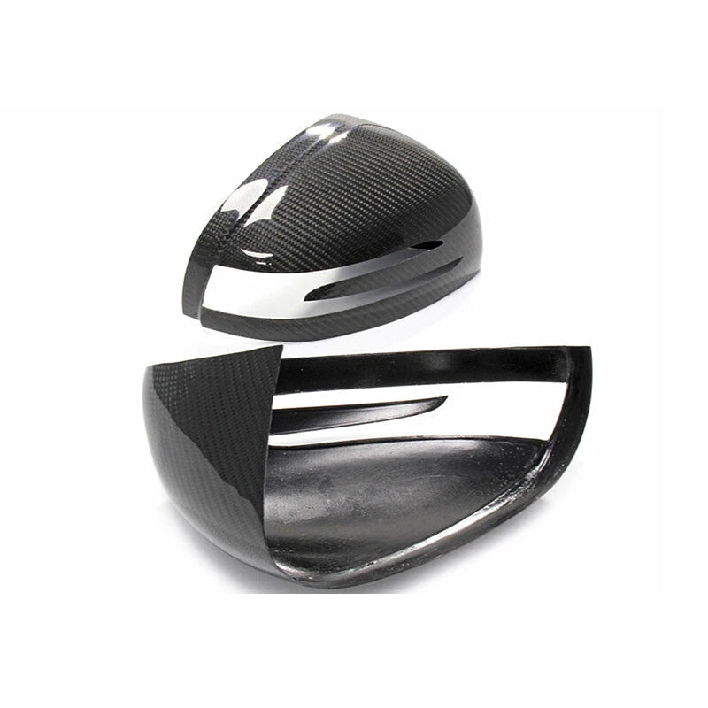 Real Carbon Fiber Stick-on Side Mirror Caps Trim for Benz R172 SLK SLC SL AMG GT