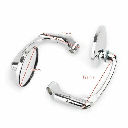 Round Chrome Mirrors for Motorcycle M8/M10 (E-Approval E9) 2 x New