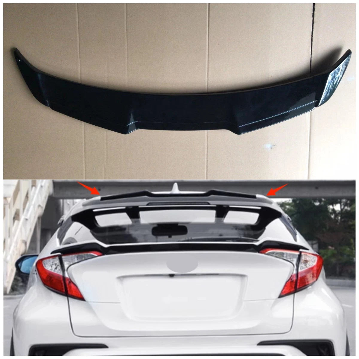 Glossy Black Rear Roof Window Spoiler for 2016-2019 Toyota C-HR (2016-2019)