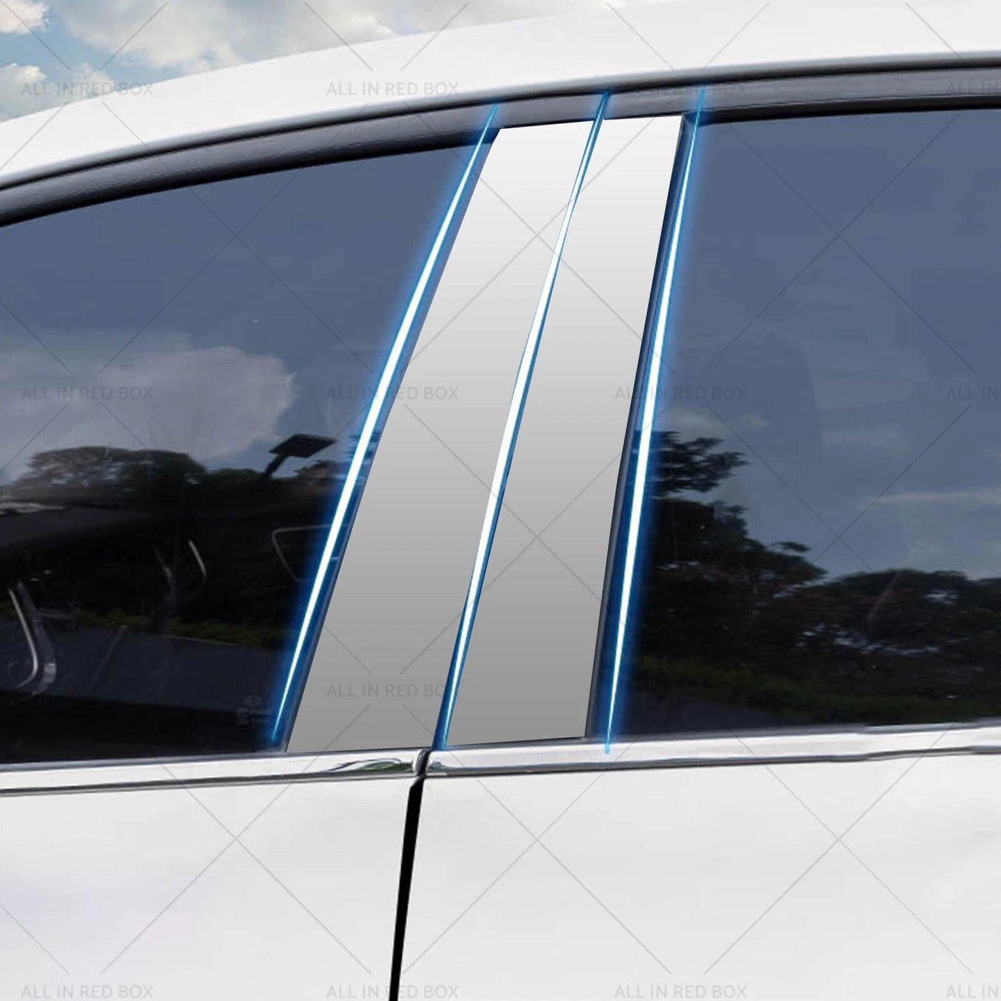 4 x Chrome Pillar Post Trim Covers for Dodge Ram 1500 Quad Cab (2009-2018)