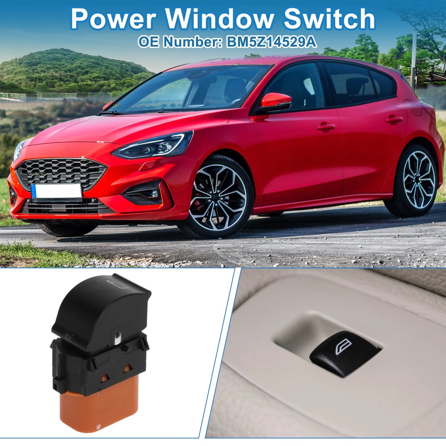Rear Passenger Side Window Switch for Ford Escape, Focus, Transit (2013-2023)