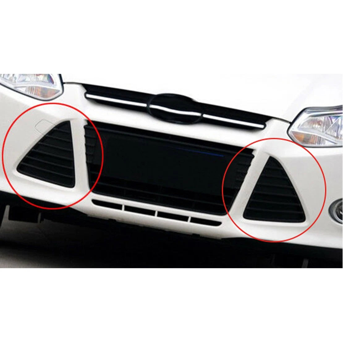 Left & Right Side Front Bumper Grille Inserts for Ford Focus (2012-2014)