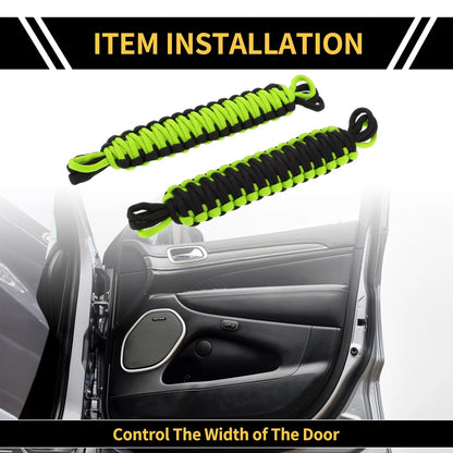 2 x Door Limiting Straps for Jeep Wrangler TJ JK (2007-2018) - Black & Deep Green