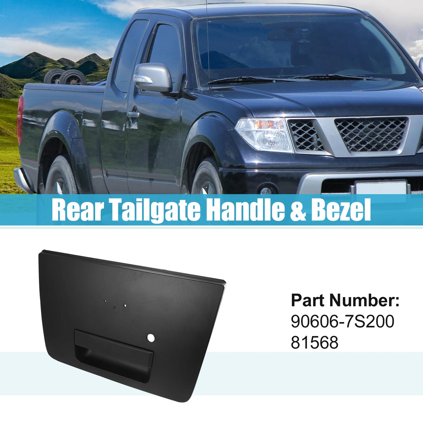 Rear Tailgate Handle Bezel w/ Key Hole for Nissan Titan (2004-2012)