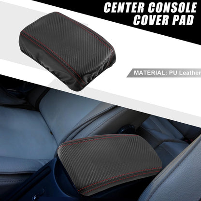 Armrest Seat Box Cover for Toyota Corolla Carbon Fiber Pattern Black