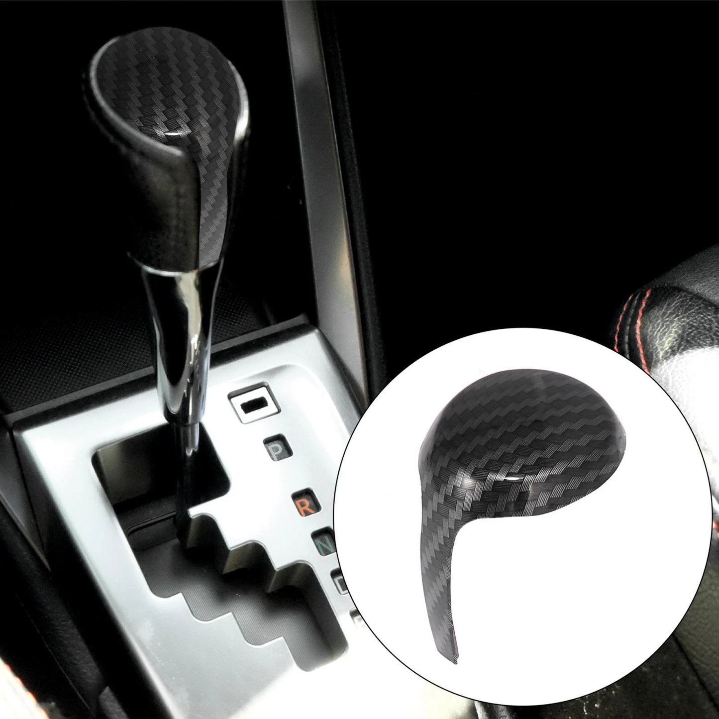 Car Console Gear Shift Cover Carbon Fiber Pattern for Toyota RAV4 (2013–2019)