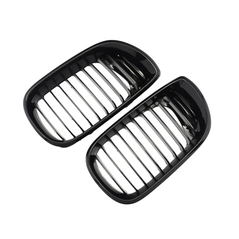 Pair Gloss Black Front Kidney Grilles Grill for BMW E46 (1998–2006)