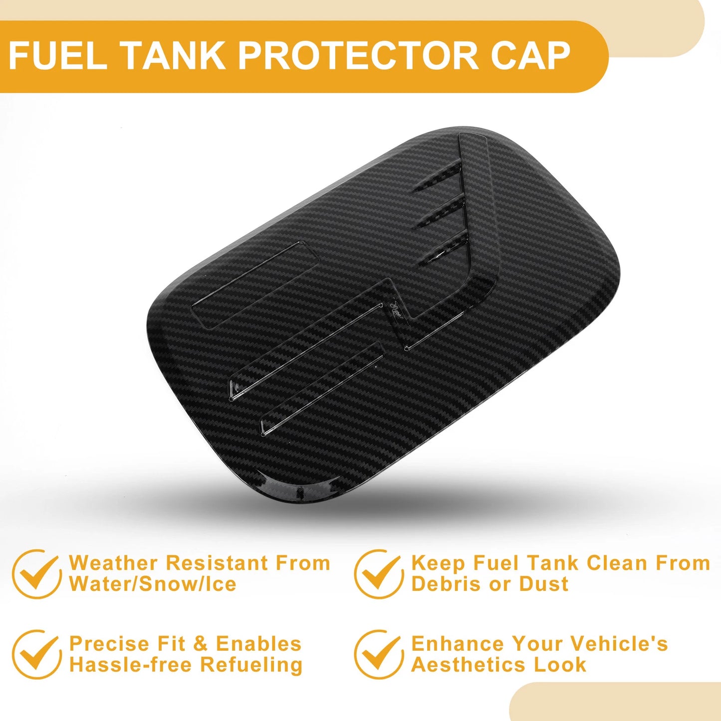 Fuel Tank Door Cap for Kia Carnival 2020-2025 Carbon Fiber Black