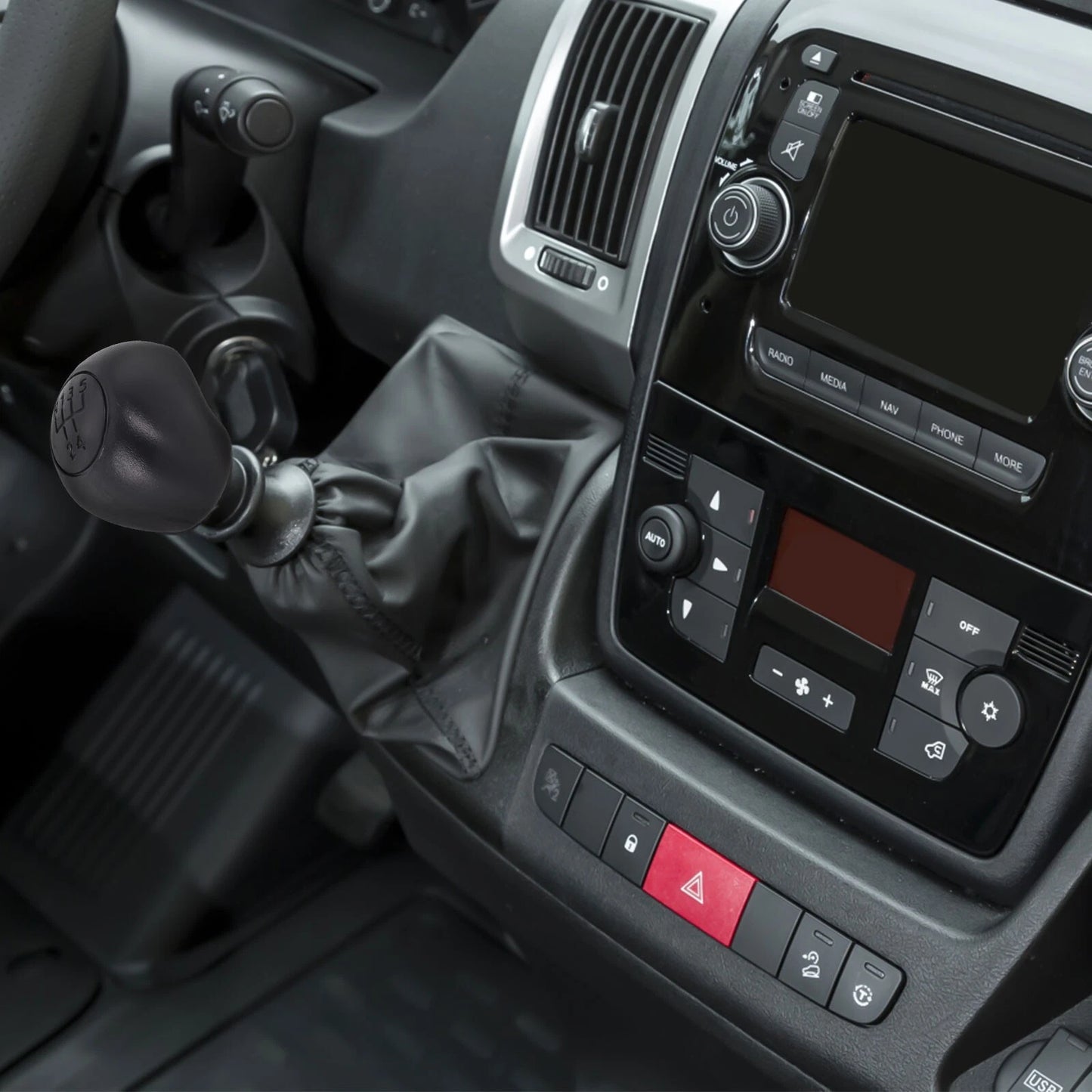 Black 5-Speed Shift Knob Cover for Fiat Ducato (2006–2022)