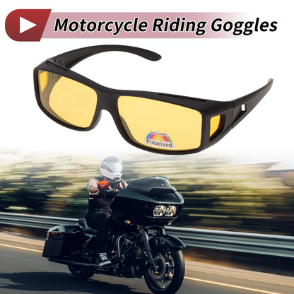 1x Motorcycle Goggles Riding Yellow Lens Black Frame for Motorcycle