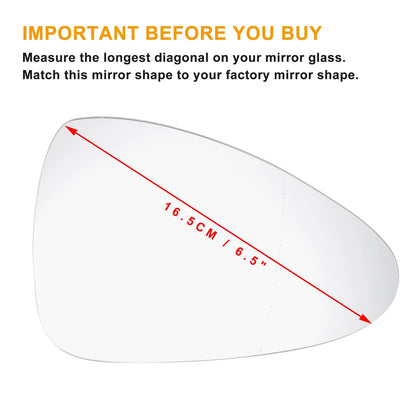Right Side White Mirror Glass Back Heated for Porsche Panamera (2009-2015)